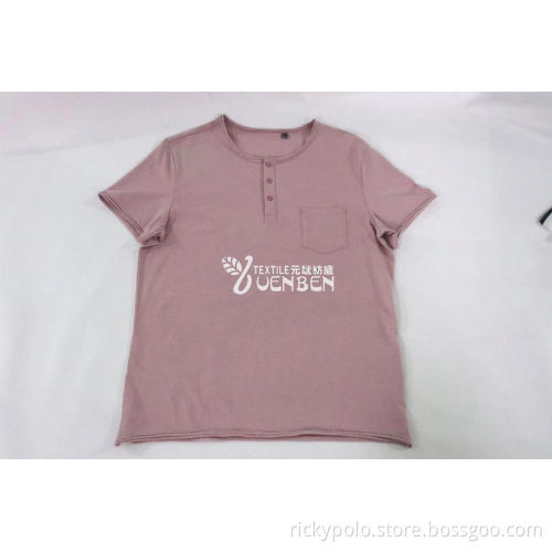 Solid Slub Jersey Round Neck With Pocket Shirt
